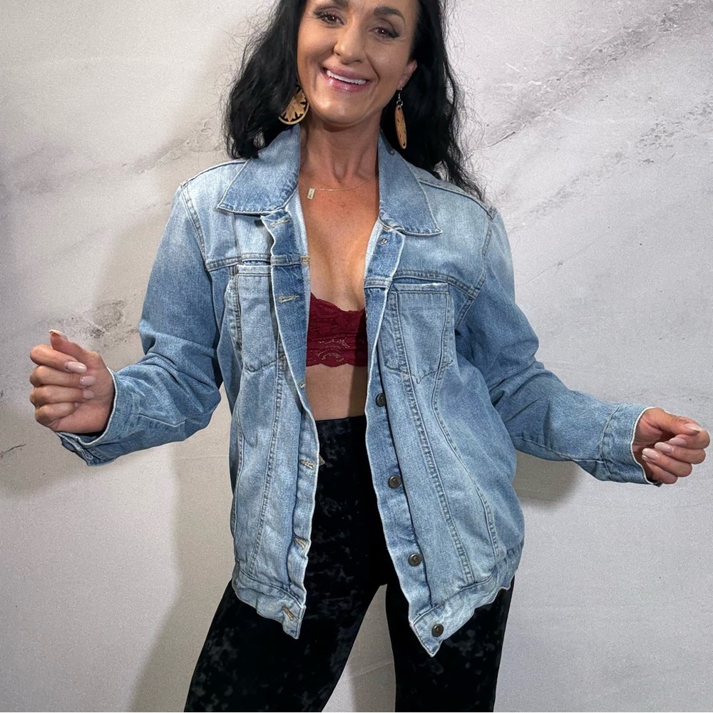 Pilcro and the Letterpress Light Blue Jean Jacket